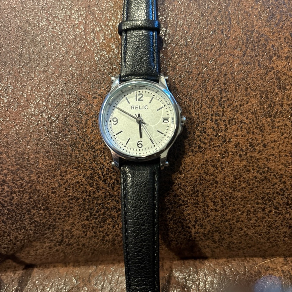 Relic Black and Silver Classic Watch